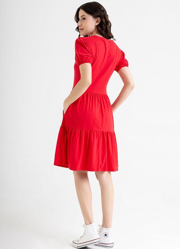 Just Basic - Vestido Curto Básico em Meia Malha Vermelho 4