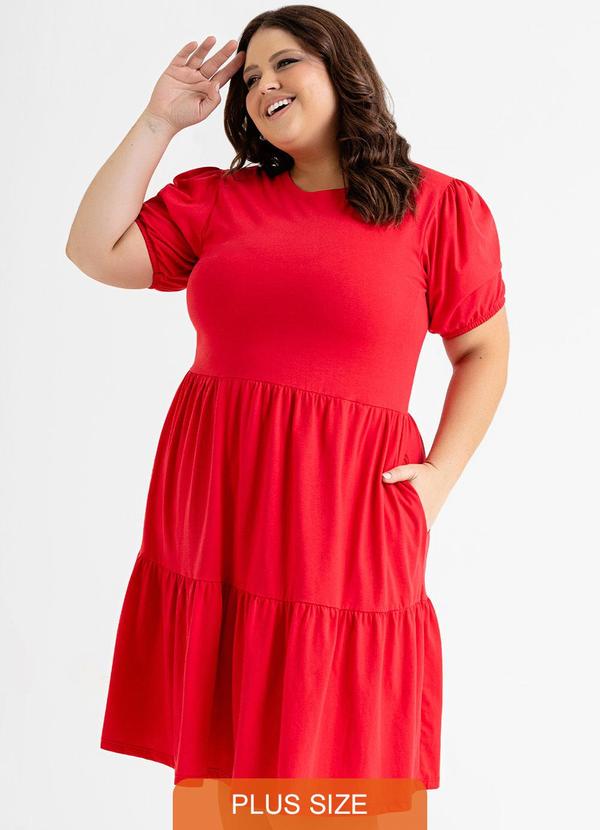 Just Basic - Vestido Curto Básico em Meia Malha Vermelho 5