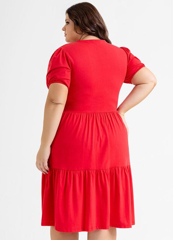 Just Basic - Vestido Curto Básico em Meia Malha Vermelho 6