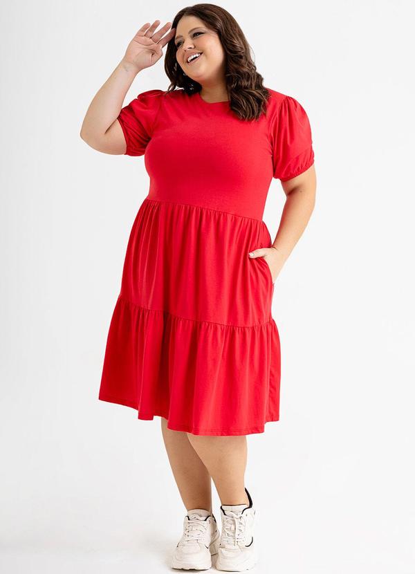 Just Basic - Vestido Curto Básico em Meia Malha Vermelho 7