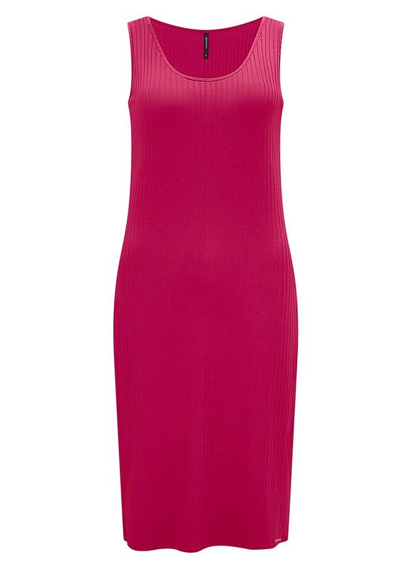Lunender - Vestido Curto Básico Malha Canelada Rosa