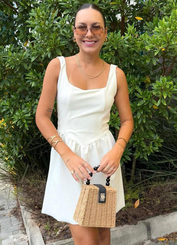 Choyee - Vestido Curto Bege