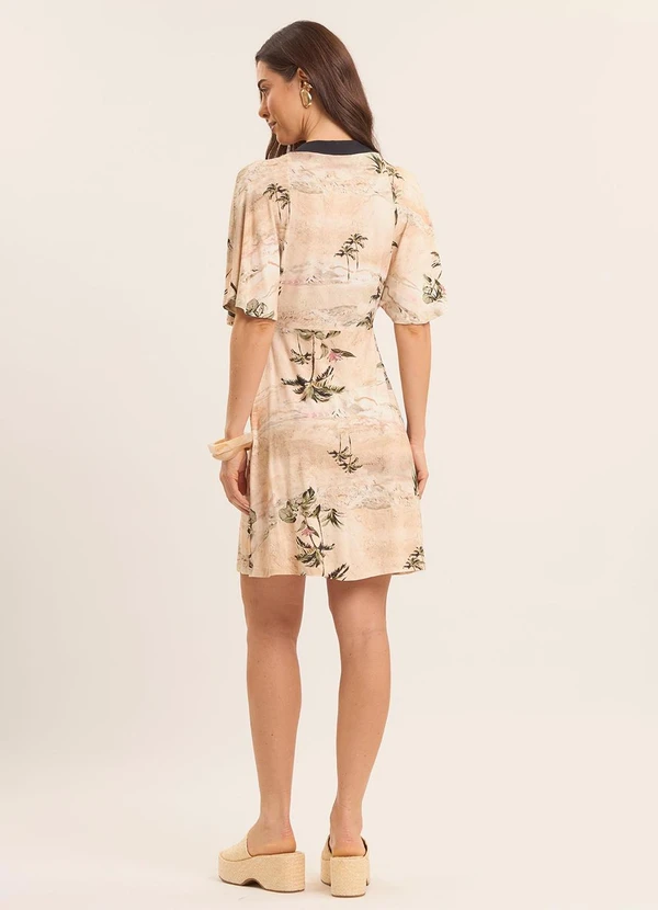 Doce Trama - Vestido Curto Boho Estampado Estampado 2