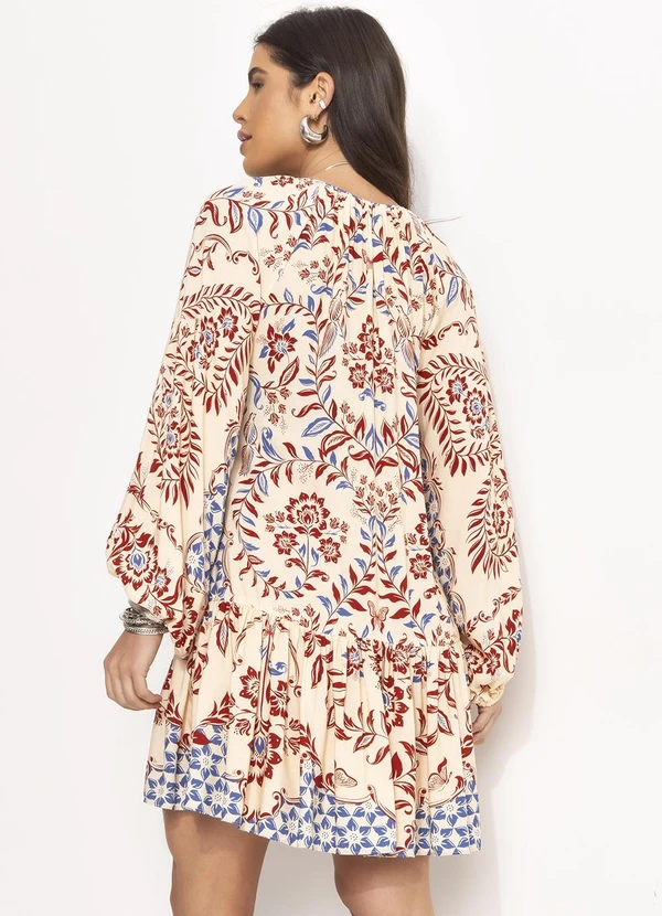 Farm - Vestido Curto Borbolina Bege 2