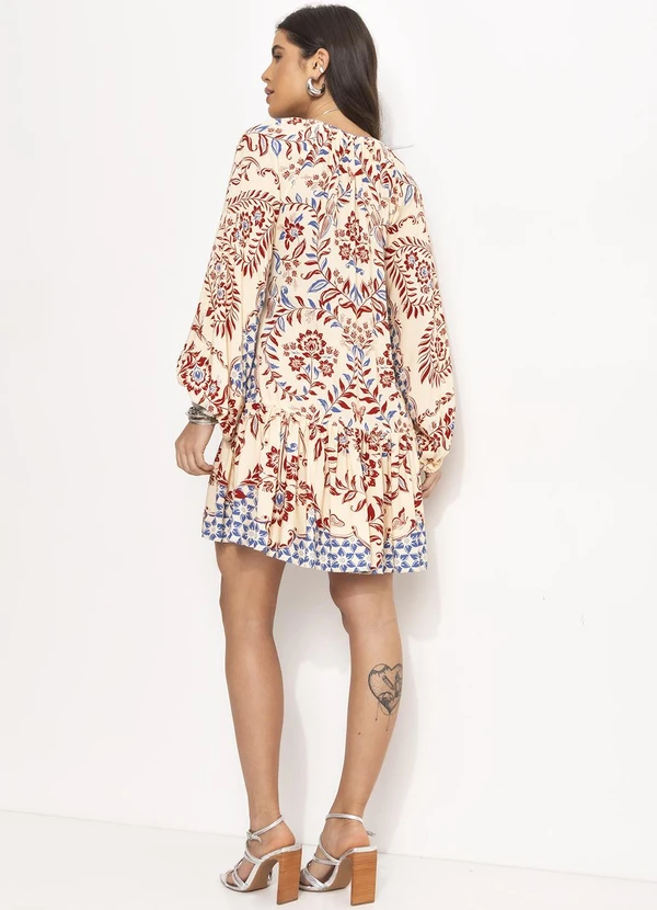 Farm - Vestido Curto Borbolina Bege 4