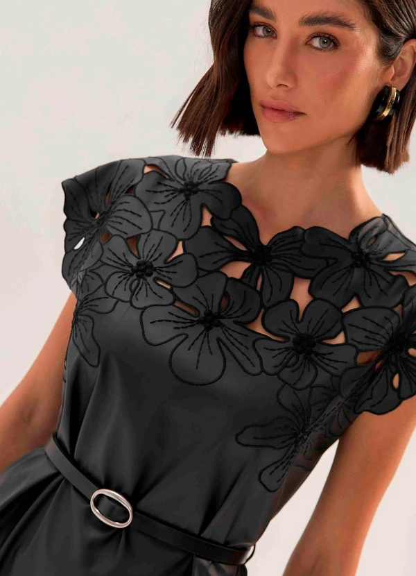 Carlota Costa - Vestido Curto Bordado Preto 5