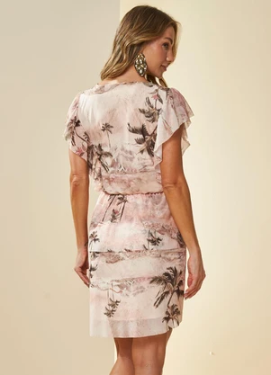 Doce Trama - Vestido Curto Brisa em Tule Estampado Estampado - DOCE TRAMA