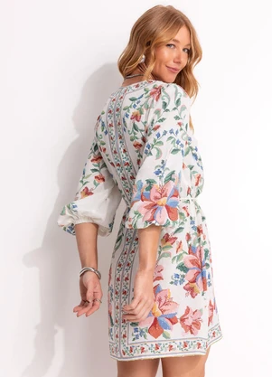 Farm - Vestido Curto Brisa Serena Bege - FARM