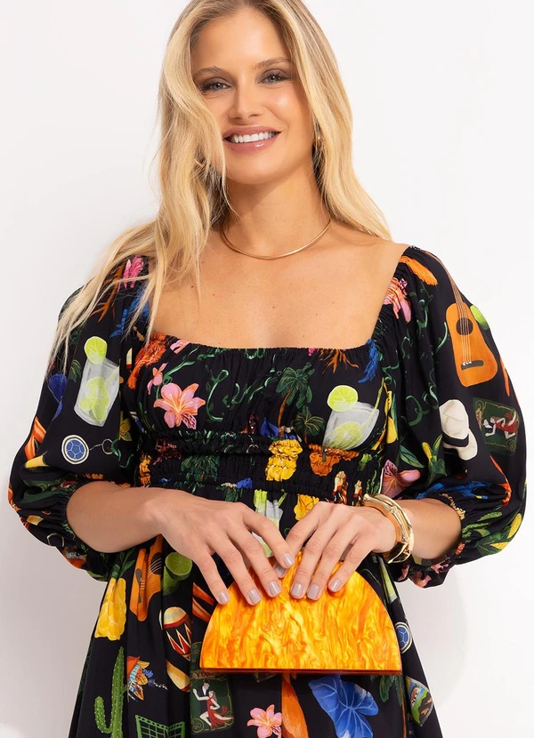 Farm - Vestido Curto Buena Gente Preto 8