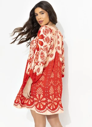 Farm - Vestido Curto Caetana Vermelho - FARM