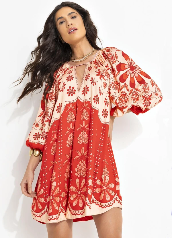 Farm - Vestido Curto Caetana Vermelho