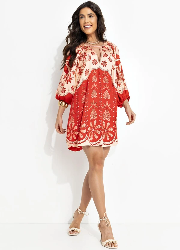 Farm - Vestido Curto Caetana Vermelho 3