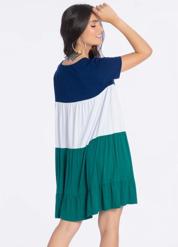 Preview - Vestido Curto Camadas Azul 2