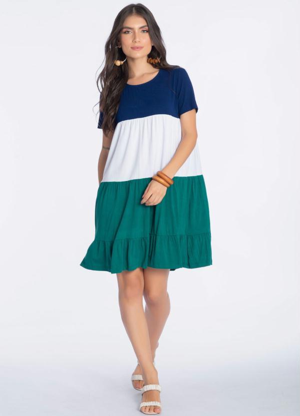 Preview - Vestido Curto Camadas Azul 3