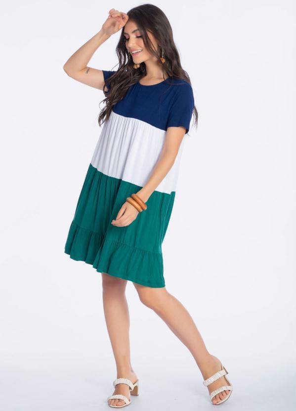 Preview - Vestido Curto Camadas Azul 5