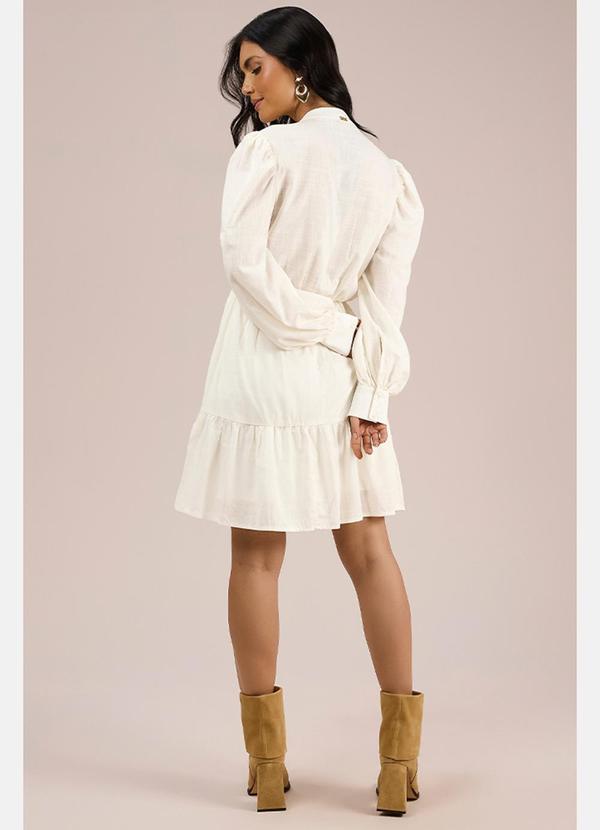 Angel - Vestido Curto Cambraia de Algodao Branco 2