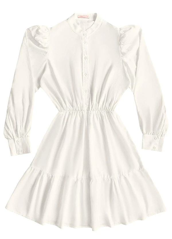 Angel - Vestido Curto Cambraia de Algodao Branco 3