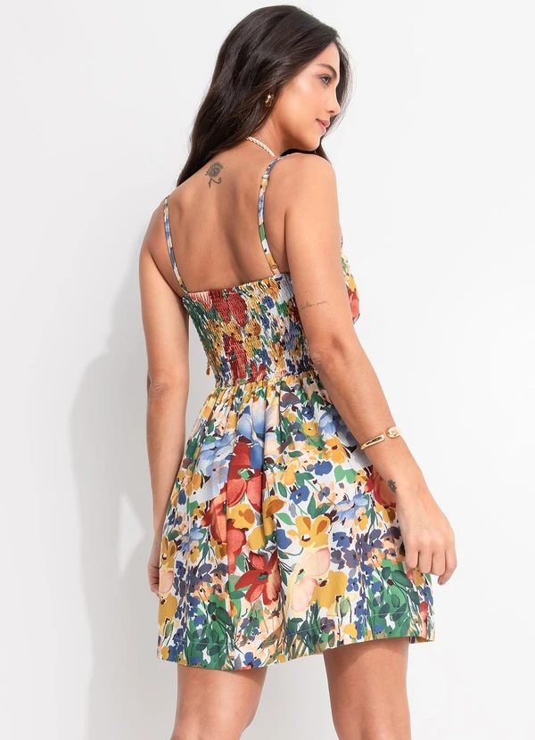 Farm - Vestido Curto Camponesa Amarelo 2