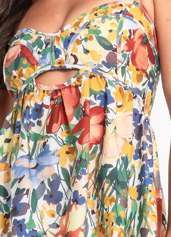 Farm - Vestido Curto Camponesa Amarelo 8