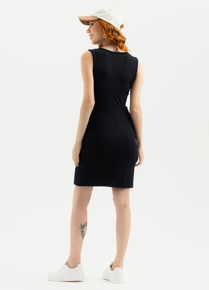 Cativa - Vestido Curto Canelado Preto - CATIVA