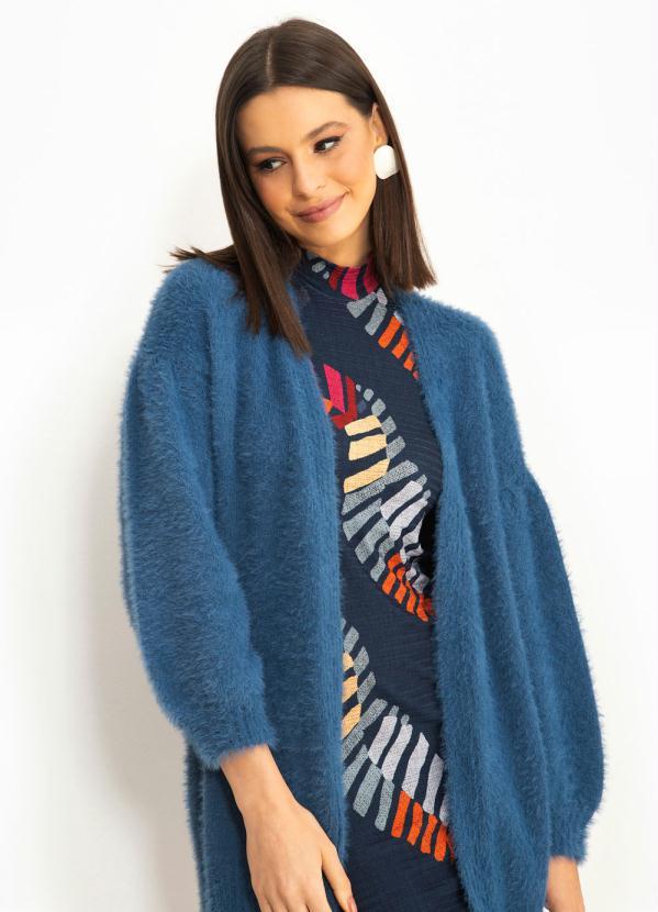 Farm - Vestido Curto Canelado Tucano de Listra Azul 6