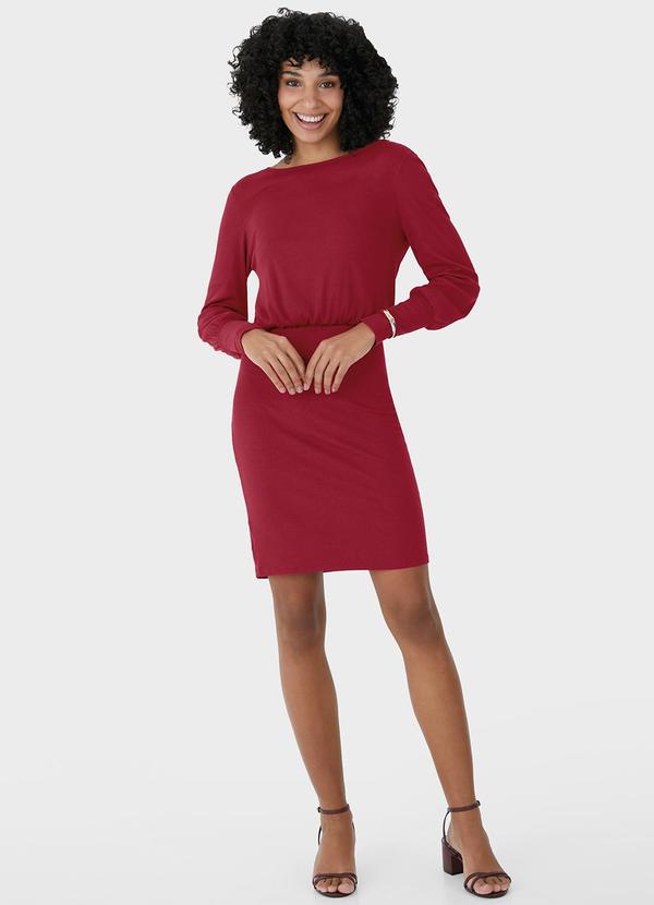 Malwee - Vestido Curto Canelado Vermelho 3