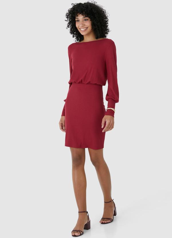 Malwee - Vestido Curto Canelado Vermelho 4