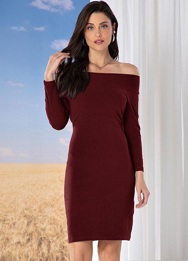 Use Modo - Vestido Curto Canoa Vinho