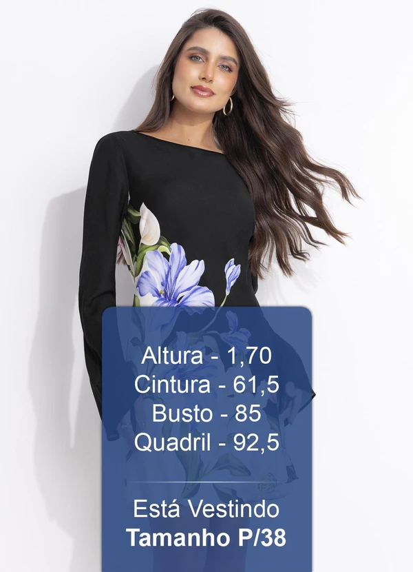 Farm - Vestido Curto Céu de Flor Preto 5