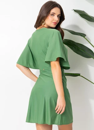 Água de Coco - Vestido Curto  Classico Verde - ÁGUA DE COCO