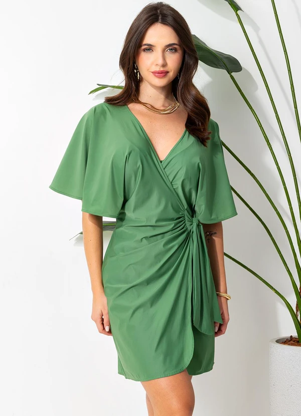 Água de Coco - Vestido Curto Classico Verde