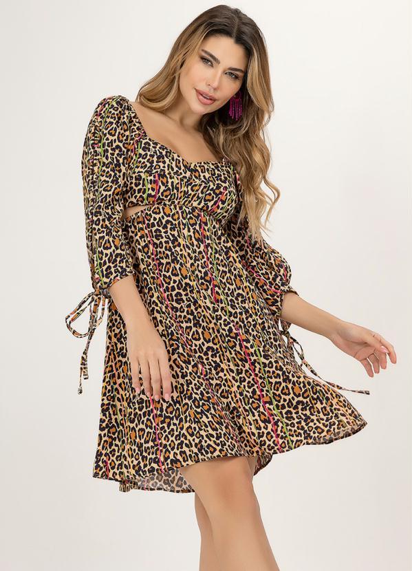 Angel - Vestido Curto com Abertura Estampado