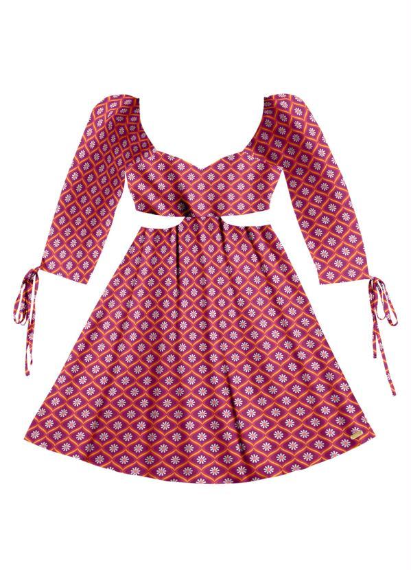 Angel - Vestido Curto com Abertura Estampado