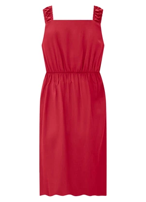 Lunender - Vestido Curto com Alças e Decote Reto Vermelho - LUNENDER