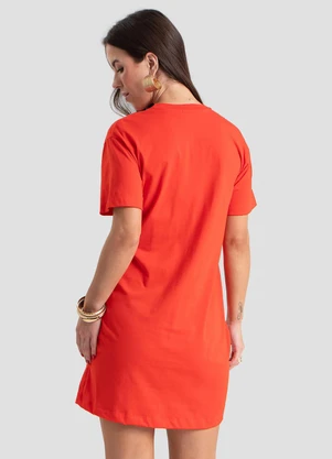 Dianna - Vestido Curto com Amarração Lateral Laranja - DIANNA
