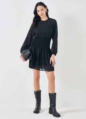 Sofie - Vestido Curto com Cintura Ajustada Preto - SOFIE