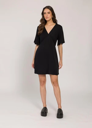 Sofie - Vestido Curto com Decote V Preto - SOFIE