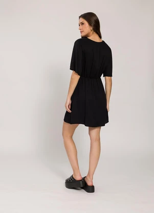 Sofie - Vestido Curto com Decote V Preto - SOFIE