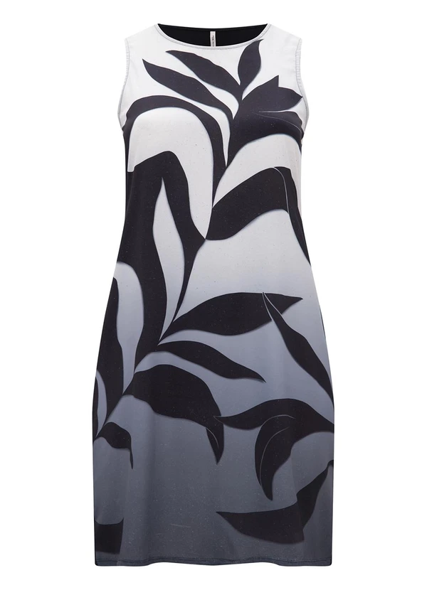 Lunender Mais Mulher - Vestido Curto com Frente Estampada Preto 3