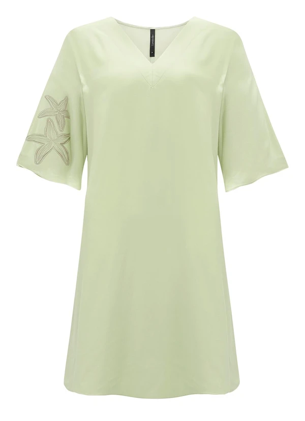 Lunender - Vestido Curto com Mangas Amplas e Verde 6