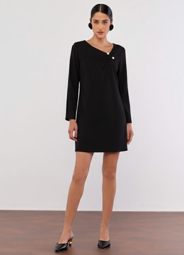 Carlota Costa - Vestido Curto com Pircing Preto
