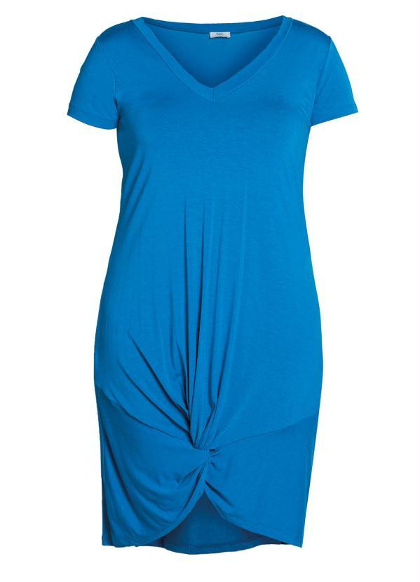 Outlet - Vestido Curto com Torção na Barra Azul 2