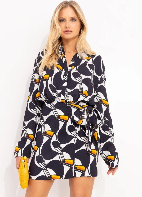 Farm - Vestido Curto Copatucano Preto 7