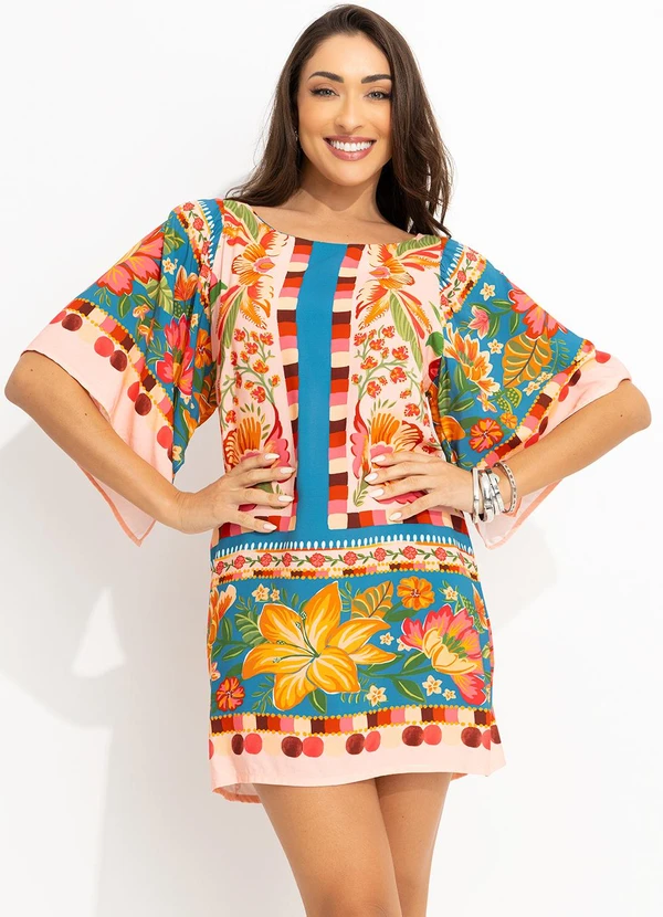 Farm - Vestido Curto Cor da Flor Rosa