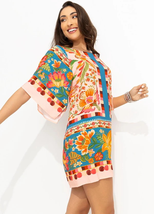 Farm - Vestido Curto Cor da Flor Rosa 4