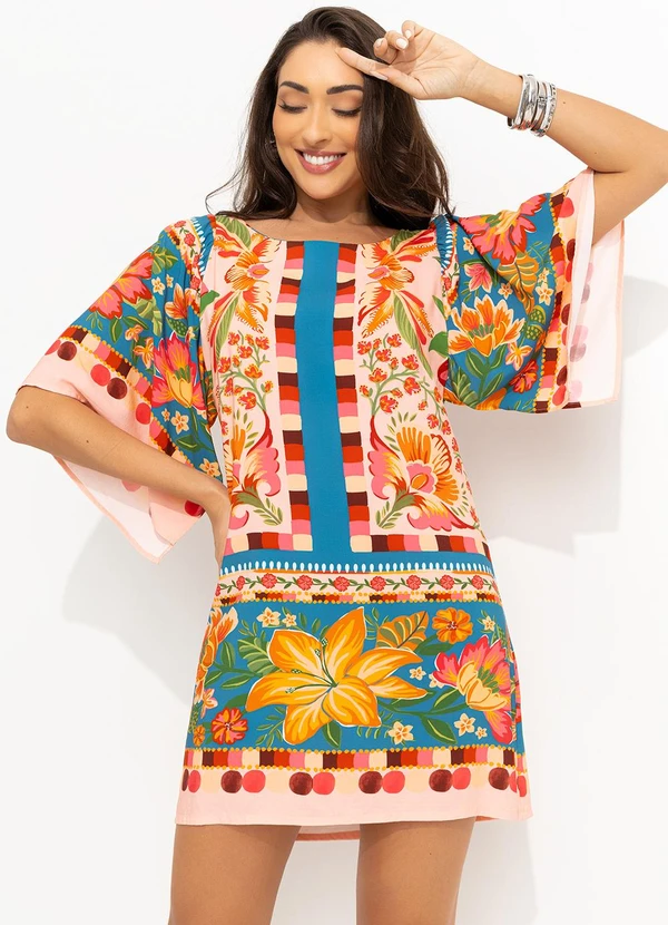 Farm - Vestido Curto Cor da Flor Rosa 6