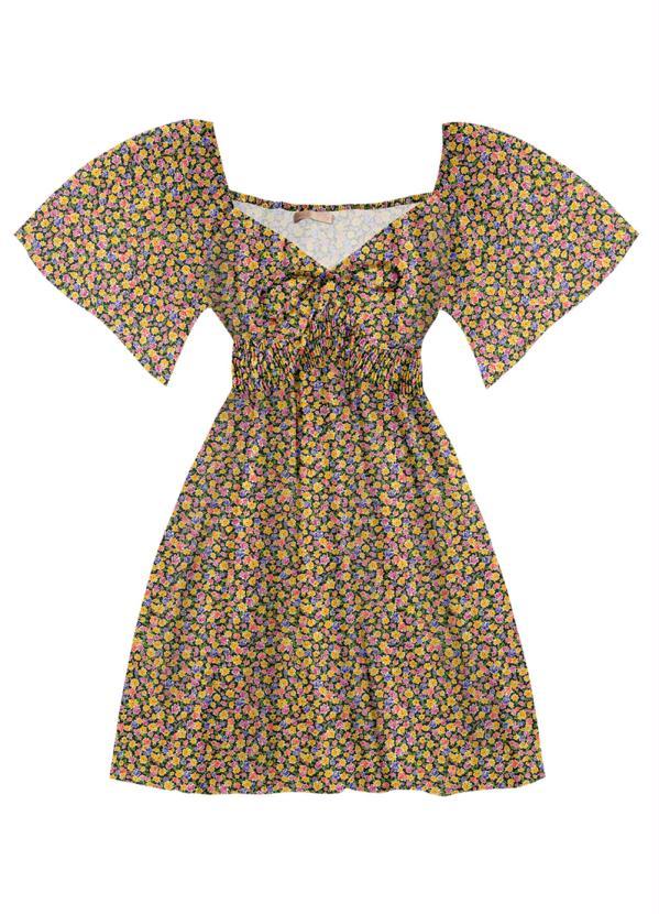 Angel - Vestido Curto Crepe Estampado