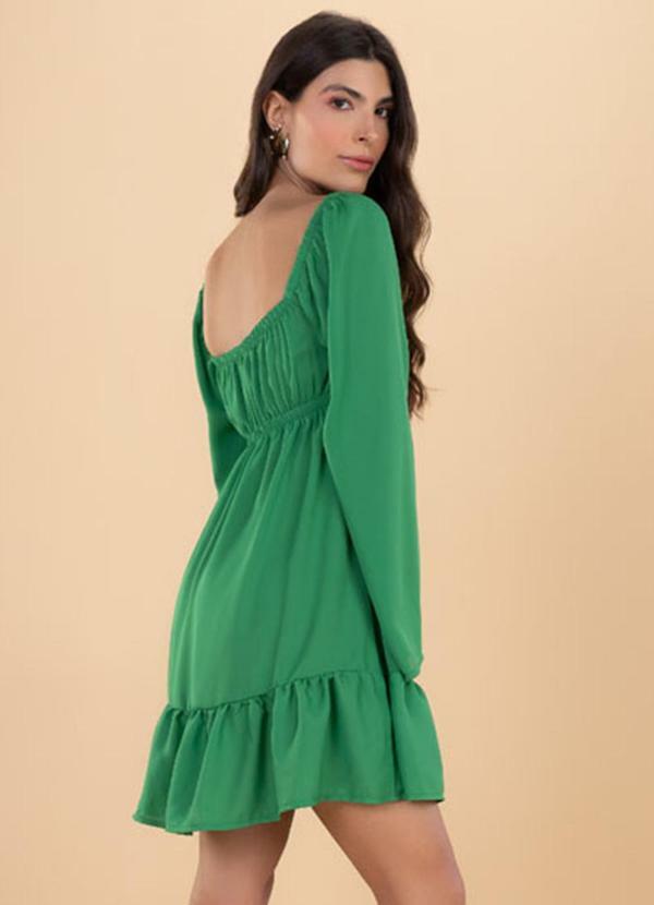 Angel - Vestido Curto Crepe Verde 2