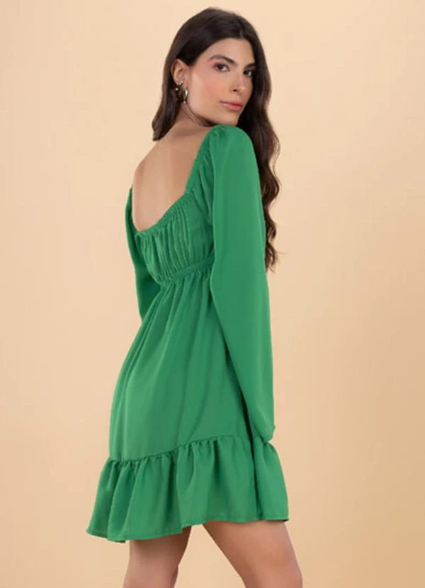 Angel - Vestido Curto Crepe Verde 2