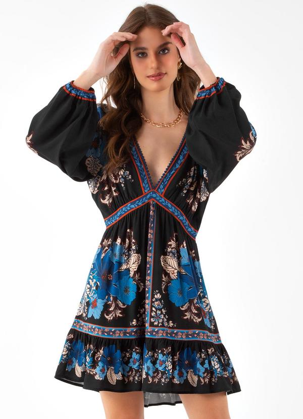 Farm - Vestido Curto Dalia Lenço Estampado 1